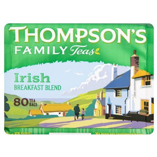 Click Here to See More Images Thompson's Family Teas, Irish Breakfast, 80 BG (Pack of 8)