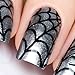 Whats Up Nails - Spider Web Vinyl Stencils for Halloween Nail Art Design (1 Sheet, 12 Stencils)