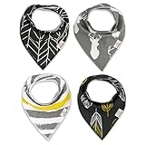 Baby Bandana Drool Bibs for Drooling and Teething 4 Pack Gift Set For Girls and Boys - Extra Absorbent Organic Cotton