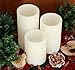 Genuine Wax Flameless Candle Set - LED Candle Set of 3 Pillars - Auto Timer & Remote Control - Battery Operated