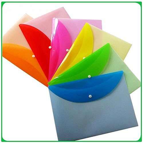 6pcs A4 Letter Size File Bag A4 Document Envelope Folder, Clear Transparent Thick PP Storage Bags ,Snap Button Organizer Documents Protect Bags for documents,working,Conference,School,Test field