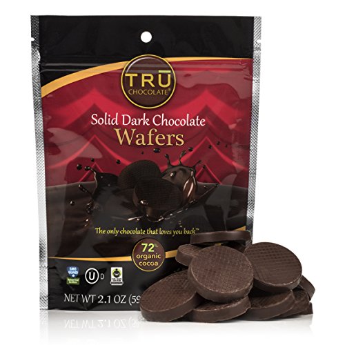 Organic All Natural 72 Dark Chocolate Wafers By Tru Chocolate No Sugar Vegan Dairy Free Gluten