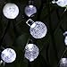 Icicle Solar String Lights, 20ft 30 LED Solar Powered Fairy Globe String Light for Indoor/Outdoor, Christmas, Home, Patio, Lawn, Garden, Wedding, Party Decorations(White)