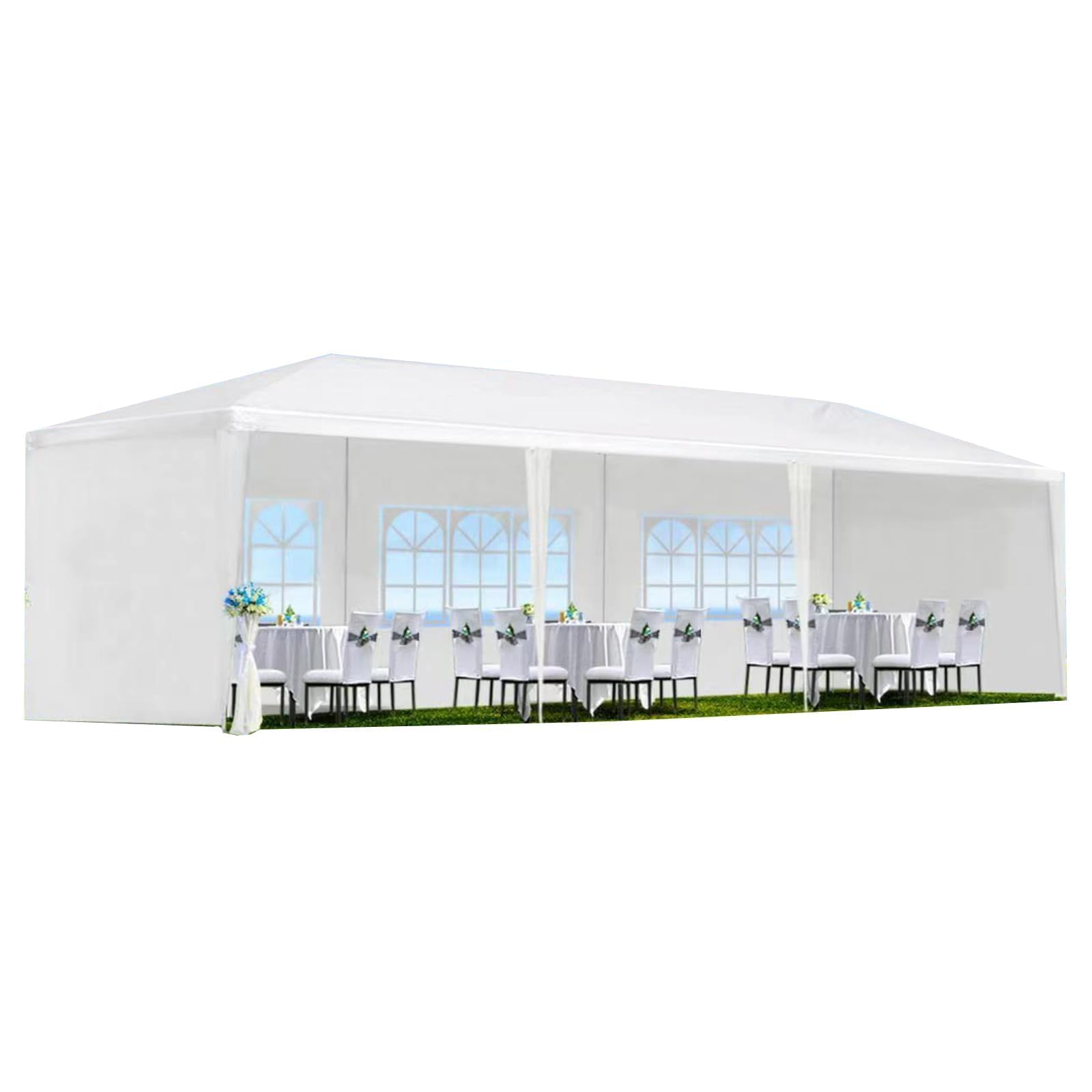 Photo 1 of *******************INCOMPLETE ITEM/FOR PARTS ONLY****************
10x30 Party Tent, Outdoor Wedding Tents with 5 Removable Sidewalls, Gazebo Shelter for Parties Patio, Outside Waterproof Canopy Tents, Party Wedding BBQ Events Tent White