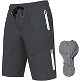 Lo.gas Mountain Bike Shorts for Men,3D Padded Loose-fit Cycling Biking Bicycle Shorts Mens with Underwear Zipper Pockets