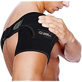 Copper Compression Recovery Shoulder Brace - Immobilizer for Torn Rotator Cuff, AC Joint Pain Relief, Dislocation, Arm Stability, Injuries, Tears - Adjustable Fits Men, Women - Black - S/M