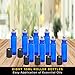 MP Essential Oil Roller Bottles Set with Stainless Steel Balls, 8 Pack 10ml Dark Blue Leakproof Glass Bottle with 8 Rollerballs for Perfume & Aromatherapy Oils - Roller Bottle Opener & 192 Labels