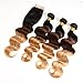 Ombre Brazilian Hair Body Wave 3 Tone Ombre Bundles Human Hair, 3 Ombre Hair Bundles With Closure Ombre Body Wave Ombre Bundles (T1B/4/27,20 22 24+18)