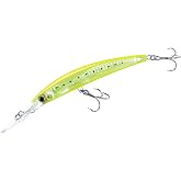 Yo-Zuri Crystal 3D Minnow Deep Diver Lure, Chartreuse Silver, 5-1/4-Inch