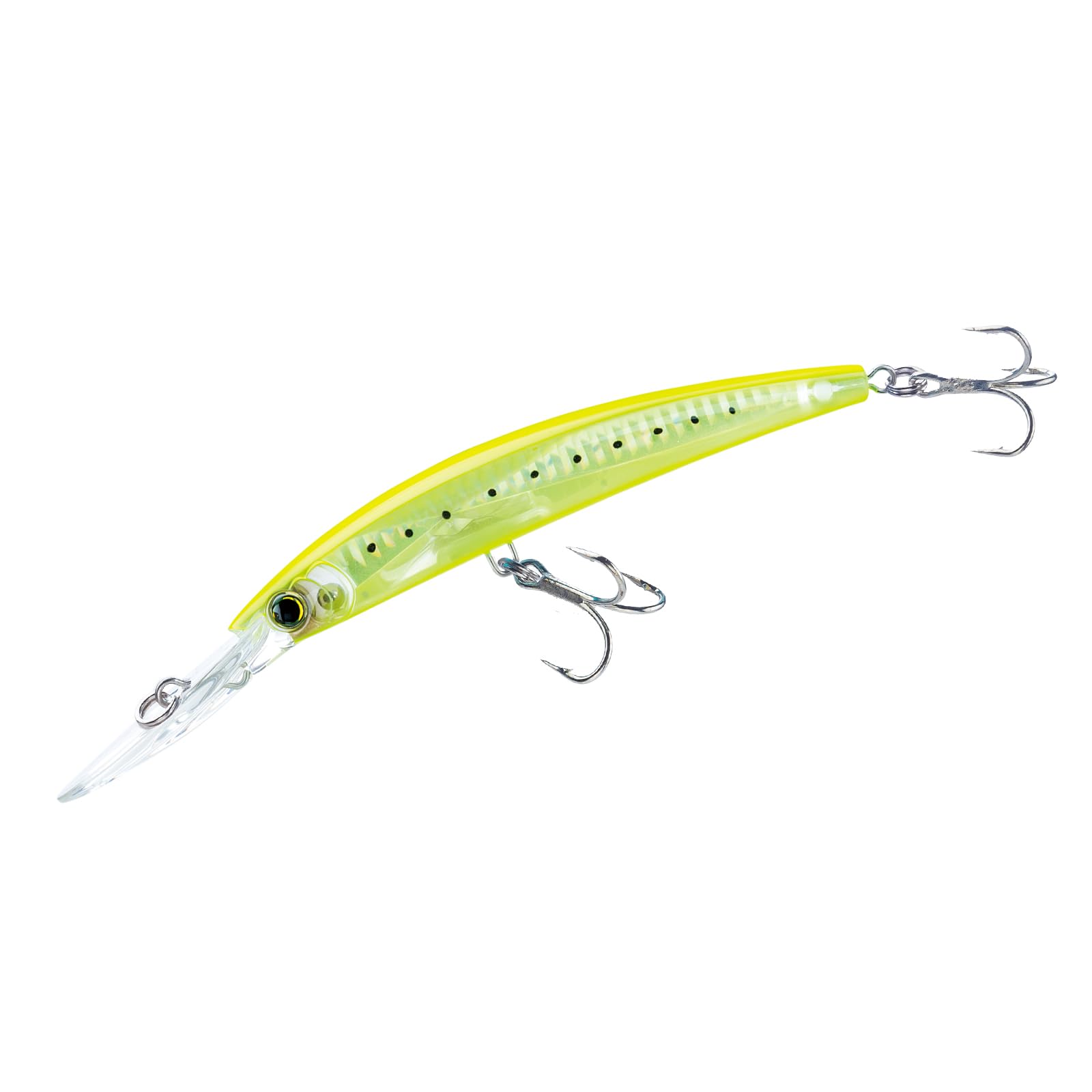 Yo-Zuri Crystal 3D Minnow Deep Diver Lure, Chartreuse Silver, 5-1/4-Inch