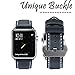 Apple Watch Band, top4cus Genuine Leather iwatch Strap Replacement Band with Stainless Metal Clasp for Apple Watch Series 3 Series 2 Series 1 Sport and Edition (Be unique buckle - Blue, 38mm)
