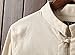 Plaid&Plain Men's Linen Cotton Mandarin Collar Roll-Up Sleeve Frog-Button Shirt 204 Cream-Coloured M