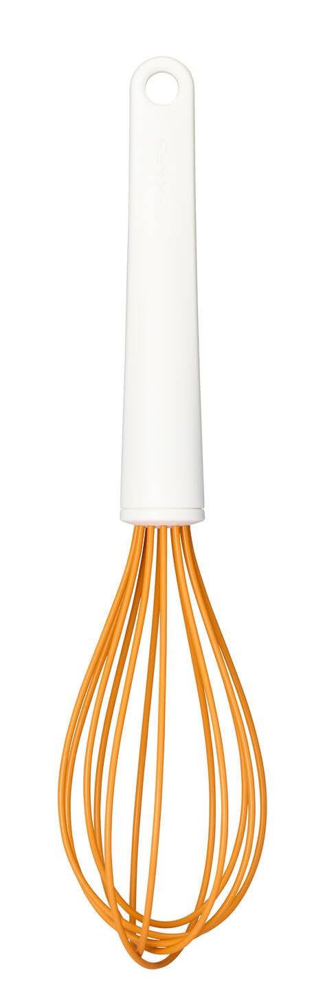Fiskars Non-Scratch Whisk, Length: 29.7 cm, Synthetic Material/Silicone, Orange/White, Functional Form, 1023613