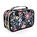 Travel Jewelry Organizer Case,Storage Bag Holder for Earrings,Necklace,Rings,Watch - Girl Portable Jewelry Case Black-flower