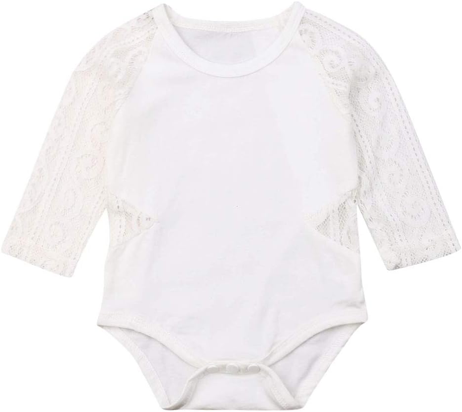 Newborn Baby Girls Lace Floral Bodysuit Tutu Onesies Romper Jumpsuit Fly Sleeve Clothes Summer Outfits