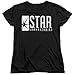 PopFunk Classic Flash Superhero Star Labs Womens Premium Cotton Short Sleeve Graphic T-Shirt & Stickers (Medium) Black