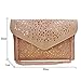 Mily Glitter Sequins Envelop Clutch Tote Shoulder Bag Handbag, Beige, One Size