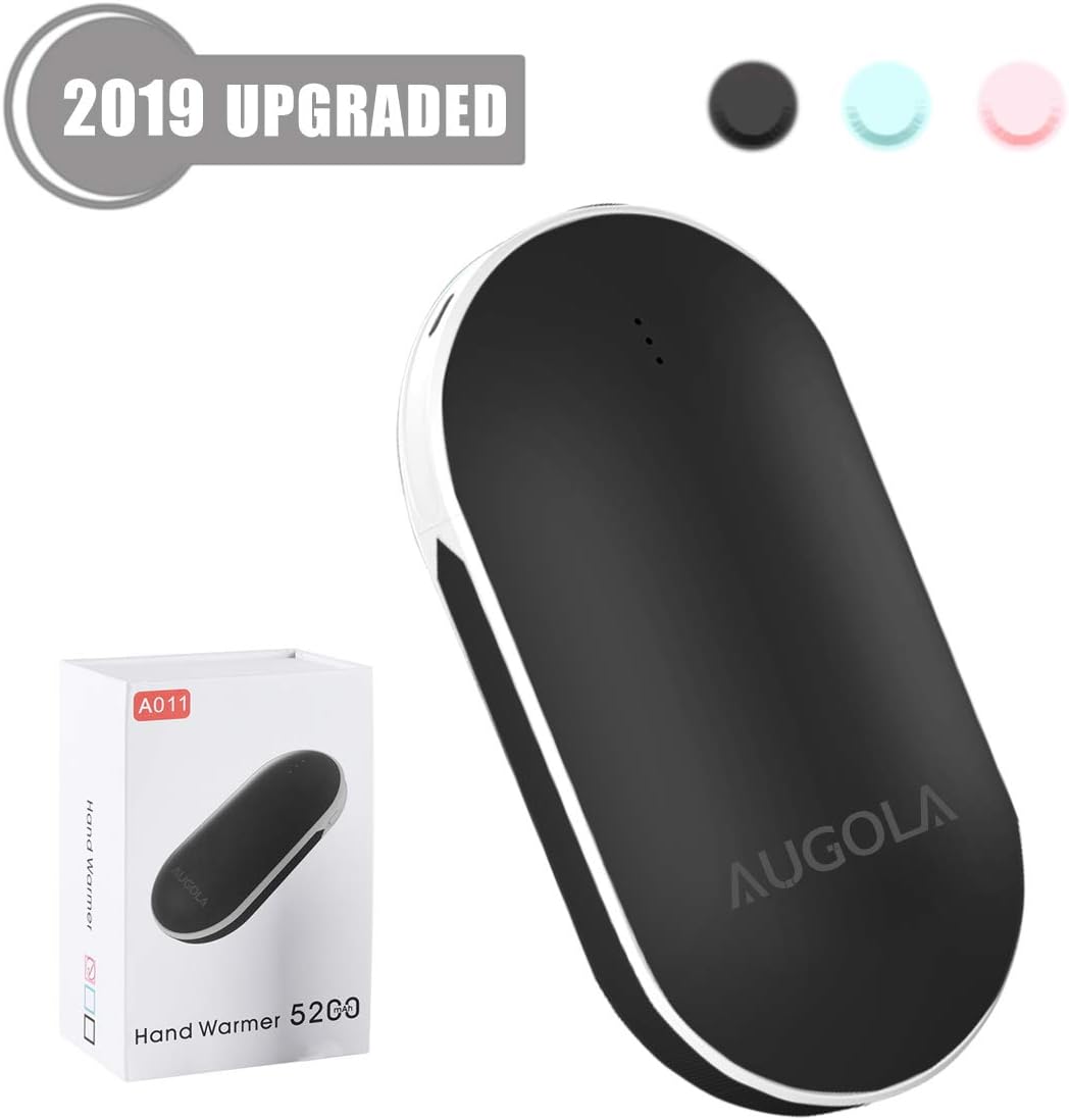 AUGOLA Hand Warmers Rechargeable, 5200mAh Power Bank Portable USB Electric Hand Warmer, Heat Therapy Great for Raynauds Arthritic Sufferers Pain Relief, Best Winter Gifts for Women Men