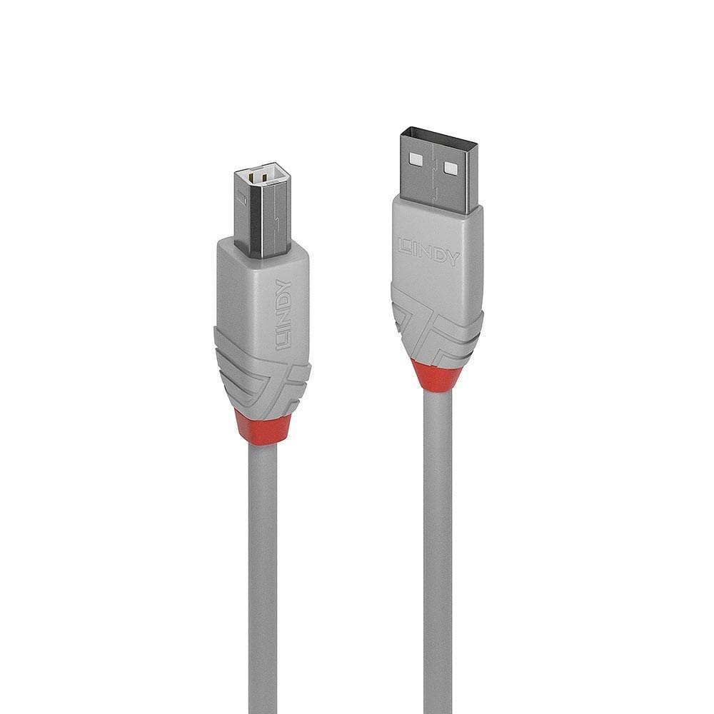 Lindy USB 2.0 Type A to B Cable - Anthra Line Grey, 3m