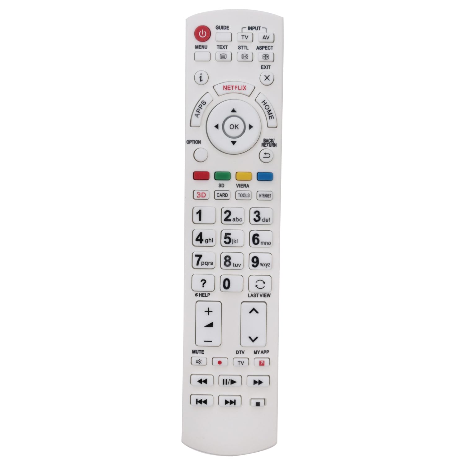 N2QAYB001009 VINABTY Replacement Remote Control Fit for Panasonic LCD TV TX-40CSW524S TX-50CSW524S TX-40DX653E TX-49DX653E TX-55DX653E TX-32DS500ES TX-40DS500ES TX-49DS500ES TX-40DX650E TX-49DX650E