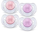 Philips Avent Translucent Toddler Pacifiers 6-18 Months, Girl, 4 Pack