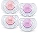 Philips Avent Translucent Toddler Pacifiers 6-18 Months, Girl, 4 Pack primary