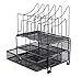 EasyPAG Mesh Desk Organizer Stacking Double Trays with Sliding Drawer 5 Upright Sections Holder,Black