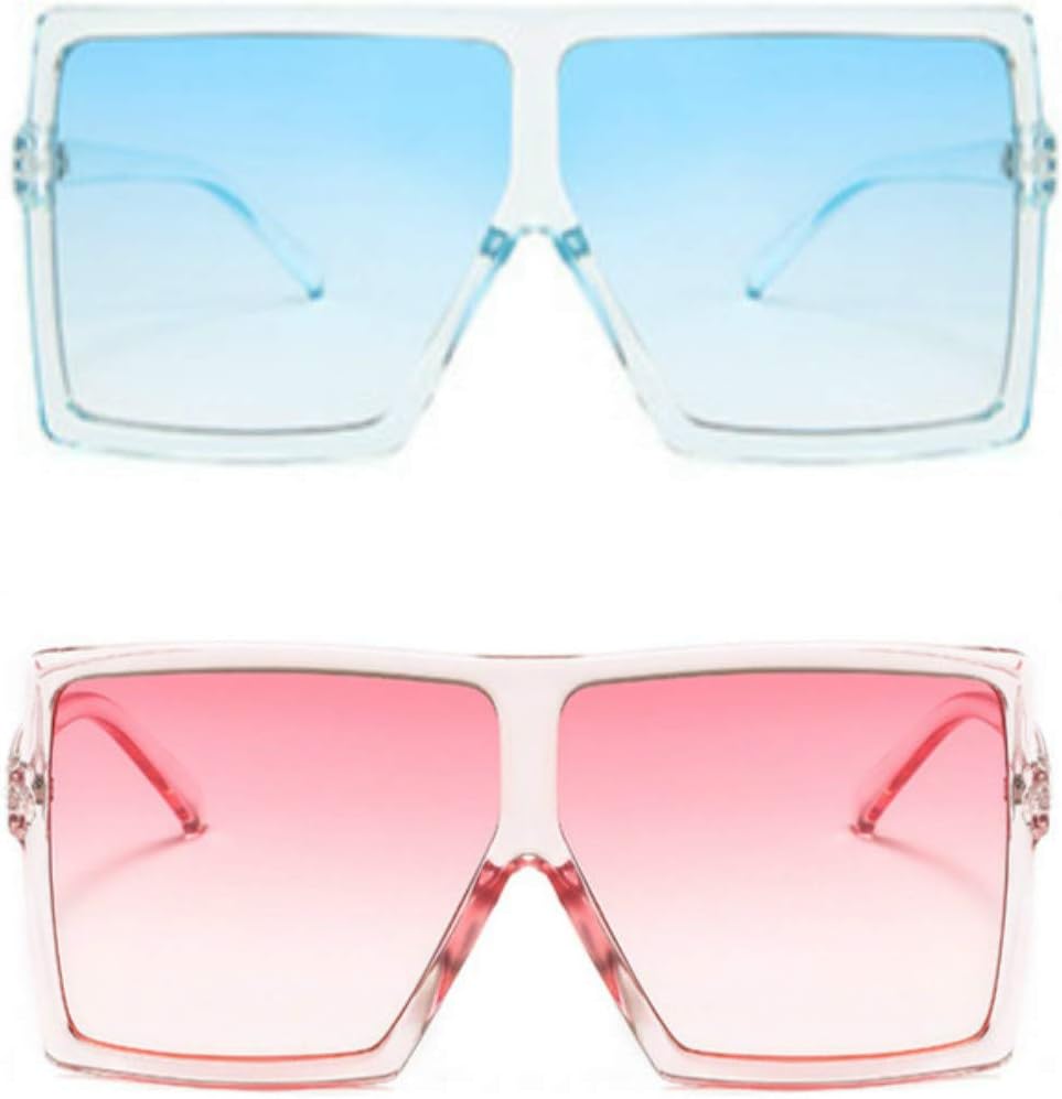 MAOLEN Oversized Square Sunglasses for Women Men Flat Top Shades 2020 Trendy Fashion Sunglasses