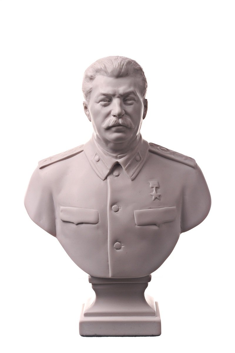 Soviet Russian USSR Leader Joseph Stalin Marble Bust Statue Sculpture 16 cm