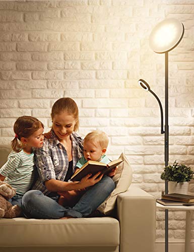 LED Floor Lamps - Standing Lamp with Flexible Gooseneck Reading Light, 2400 Lumens Full Range Dimmable with 3-Color Temperature for Living Romm, Bedroom, Office - Thumbnail 3