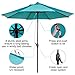 Abba Patio 9ft Patio Umbrella Outdoor Market Table Umbrella with Push Button Tilt and Crank for Garden, Lawn, Deck, Backyard & Pool, 8 Sturdy Ribs, Turquoise