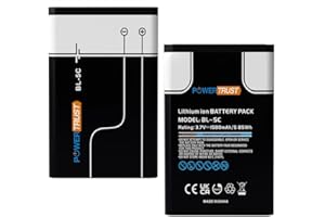 PowerTrust BL-5C Battery, 3.7V 1580mAh BL-5C Rechargeable Battery for Household Radio 1000, 1010, 1100, 1108, 1110, 1111, 1112