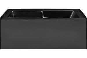 SWISS MADISON Voltaire 60 in. x 32 in. Acrylic Matte Black, Skirted Alcove, Integral, Left-Hand Drain, Apron Bathtub