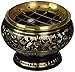 New Age Imports, Inc. India Small Decorated Brass Charcoal Screen Incense Burner with Wooden Coaster primary