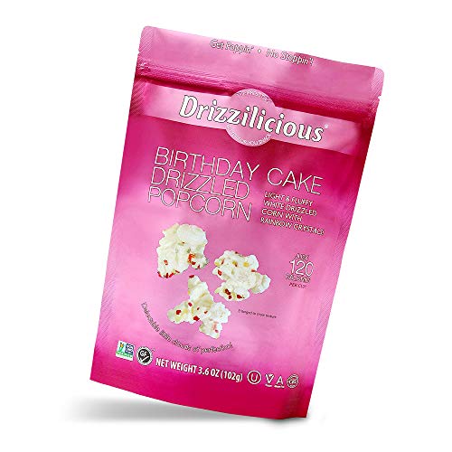 Drizzilicious Birthday Cake Drizzled Popcorn 3.6oz 6 Pack Chocolatey