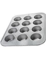 USA Pan Bakeware Cupcake and Muffin Pan, Nonstick Quick Release Coating, 12-Well, Aluminized Steel