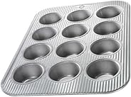 USA Pan Bakeware Cupcake and Muffin Pan, Nonstick Quick Release Coating, 12-Well, Aluminized Steel