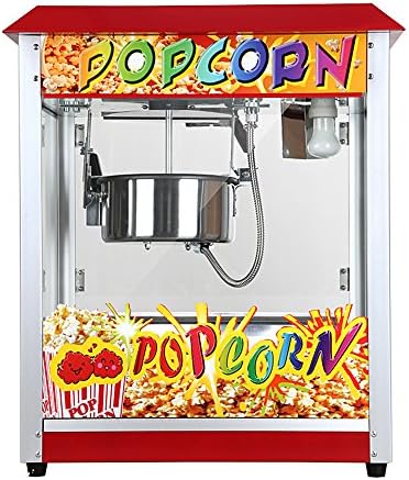 MissSnower Popcorn Machine Commercial Electric Pop Corn Maker Popper with Stainless Steels Scoop for Party Snack Red 8Oz 1360W