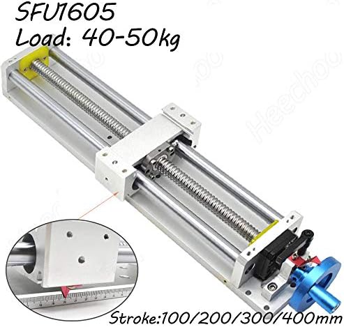 Linear Stage Actuator Ball Screw SFU1605 + Optical Axis Linear Rail Guide 400mm Manual Slide Stage with Ruler for DIY CNC Router Controller …