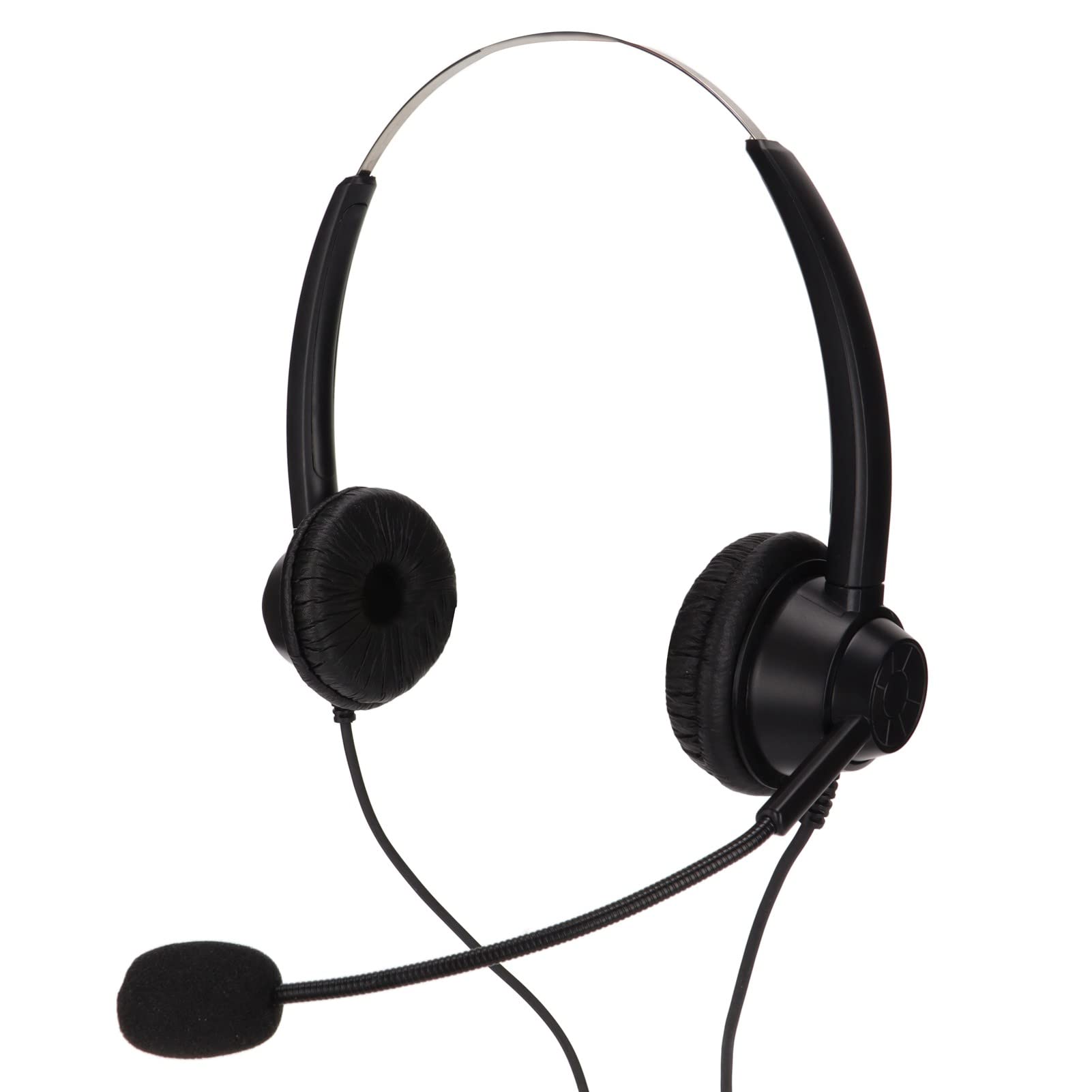 H360D-2.5 Call Center Headset, Corded Headsets Stereo with HD Mic, Business Headset for Office Call Center Teleconferencing, 2.5mm plug, black