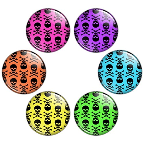 Button Bistro Men's Skull & Crossbones 1.25 inch Pinback Button Set #2 Badges