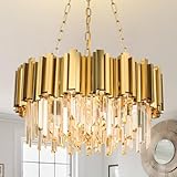 Modern Chandeliers Crystal with Light Gold Crystal