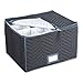 Stemware Storage Chest -Deluxe Quilted Microfiber (Black With Charcoal Trim) ( 15.5