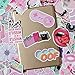 Cute Teen Girl Pink Stickers Pack Cool, 100 Pcs Vinyl Waterproof Stickers, for Laptop, Luggage, Car, Skateboard, Motorcycle, Bicycle Decal Graffiti Patches