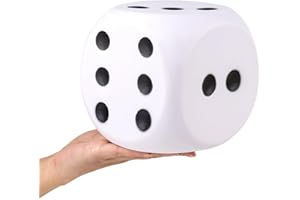 Anboor 5.9'' Large Foam Dice Squishies Jumbo Dice for Classroom Game Dice Kids Toys Collection Decorative Props(White)