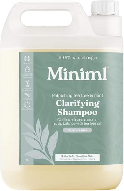 Miniml Natural Hair Shampoo Eco Friendly 5L Refill Tea Tree Mint Cruelty Free