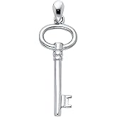 14k REAL White Gold Key to My Heart Charm Pendant