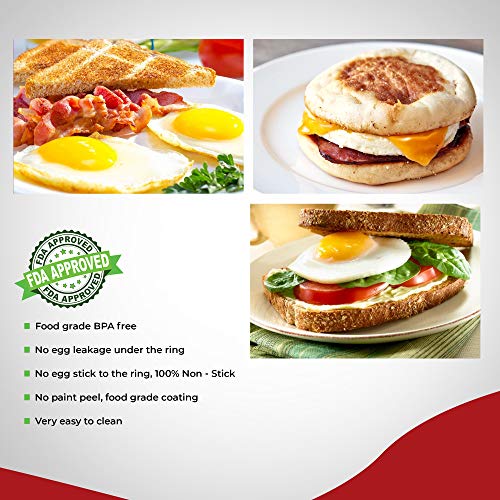 3.5 Inch Large Egg Rings for Griddle or Frying Round Egg for Breakfast