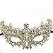Signstek Red Rhinestones Metal Luxury Venetian Laser Cut Masquerade Filigree Mask (Rose Gold/Clear Stones)