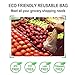 LONOVE Reusable Produce Bags 12 Packs Washable Mesh Grocery Bags Organic Cotton with Tare Weight Tags Muslin bag Eco Friendly Wooden Drawstring Lock for Veggies, Fruits, Bulk Food Shopping & Storage